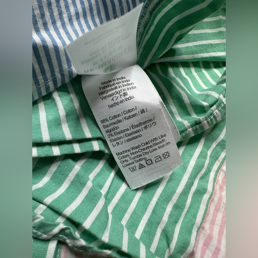 J. Crew Striped Color Block Shirt Dress W/ Belt - Picture 11 of 12